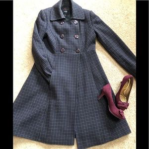 Wool blend classic tweed coat